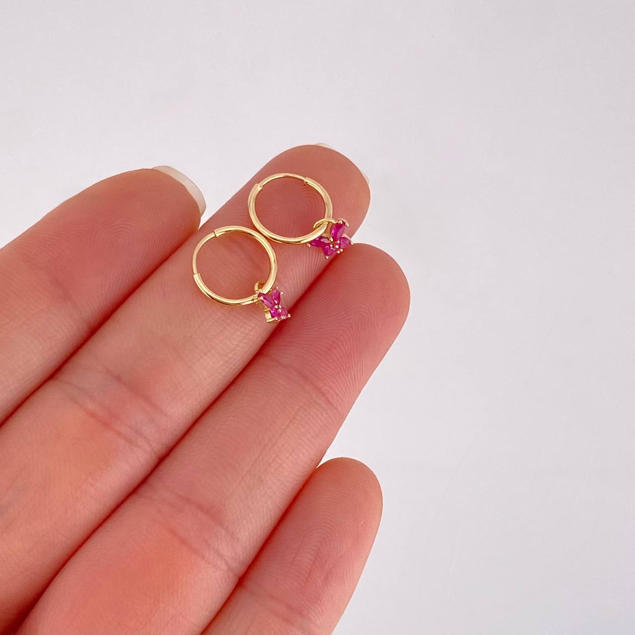 Candongas Dije Mariposa 0.65g / 1/2 in Oro Amarillo 18K