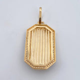 Dije Placa Rectangular Escorpion 12.2gr / 5.1cm / Circones Blancos Tres Oros 18K $