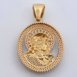 Dije Rostro Jesus Aureola 25.1gr / 6.3cm / Circones Negros Fucsias Dos Oros Negro Amarillo 18K $