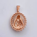Dije Virgen Maria 8.9gr / 3.9cm / Circones Blanco Negros Dos Oros Negro Rosa 18K $