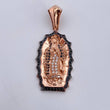Pendant Virgin Guadalupe 5.5gr / 3.6cm / White and Black Zircons Two-tone Gold Black Rose 18K $