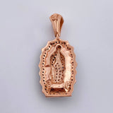 Pendant Virgin Guadalupe 5.5gr / 3.6cm / White and Black Zircons Two-tone Gold Black Rose 18K $