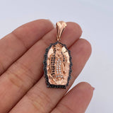 Pendant Virgin Guadalupe 5.5gr / 3.6cm / White and Black Zircons Two-tone Gold Black Rose 18K $