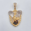 Pendant San Miguel Archangel 10gr / 4.63cm / White Zirconia Three 18K Gold $