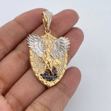 Pendant San Miguel Archangel 10gr / 4.63cm / White Zirconia Three 18K Gold $