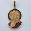 Pendant Face Jesus Halo 13.05gr / 4.8cm / Black Fuchsias Two Golds Black Yellow 18K $