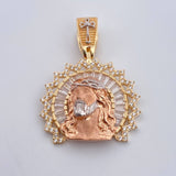 Pendant Face of Jesus Halo 8gr / 3.7cm / White Zircons Three 18K Golds $