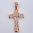 Dije Cruz Rosario Milagrosa 14.25gr / 6.7cm / Circones Blancos Dos Oros Blanco Rosa 18K $