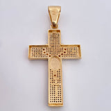 Dije Cruz Rosario Milagrosa 14.85gr / 6.8cm / Circones Negros  Oro Amarillo 18K $