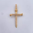 Dije Cruz Clavo 4.15gr / 4.6cm / Circones Blancos Oro Amarillo 18K &