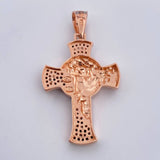 Dije Cruz Rostro Jesus 6.45gr / 4.2cm / Circones Blancos Verdes Dos Oros Blanco Rosa 18K $