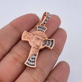 Dije Cruz Rostro Jesus 6.45gr / 4.2cm / Circones Blancos Verdes Dos Oros Blanco Rosa 18K $
