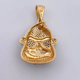 Pendant Gorilla Glasses 10.95gr / 4.1cm / Black Brown Zircons Two Golds Black Yellow 18K $