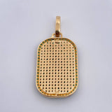 Dije Placa Signo Dólar 5.05gr / 3.4cm / Circones Blancos Verdes Dos Oros Negro Amarillo 18K $