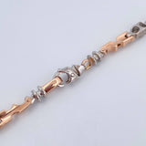 Rustic Chain Anemometer 85.1gr / 62.4cm / 5.4mm Two-tone White Rose 18K $