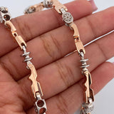 Rustic Chain Anemometer 85.1gr / 62.4cm / 5.4mm Two-tone White Rose 18K $