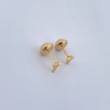 Stud Earrings Cross 0.6gr / 18K Gold &