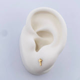 Stud Earrings Cross 0.6gr / 18K Gold &