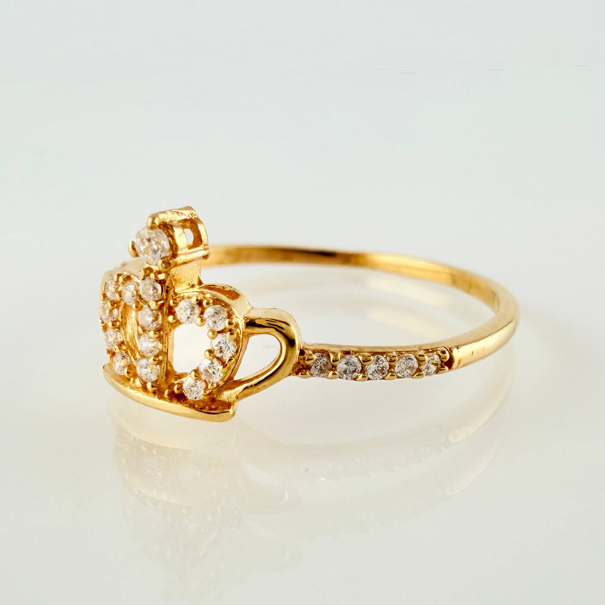 Anillo Corona 1.55gr / T7 1/4 / Oro Amarillo 18K