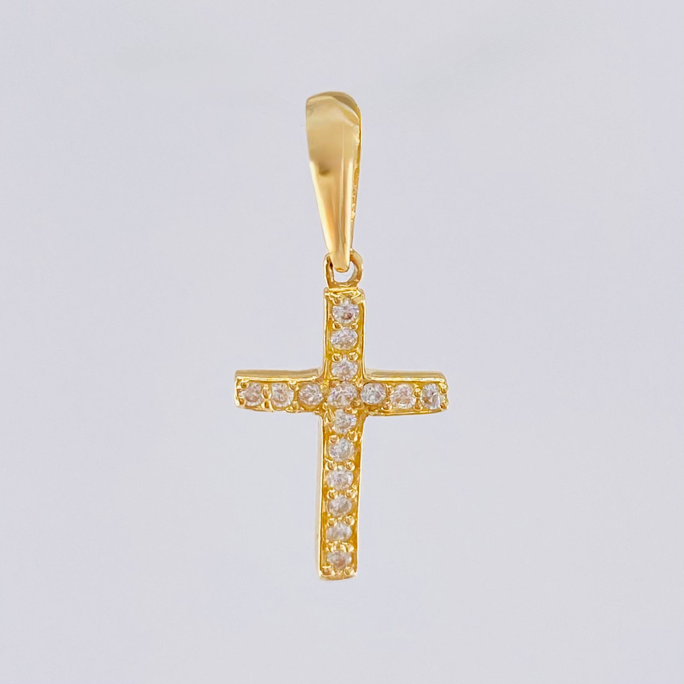 Pendant Thick Cross 0.9gr / 1 in / 18K Yellow Gold ©