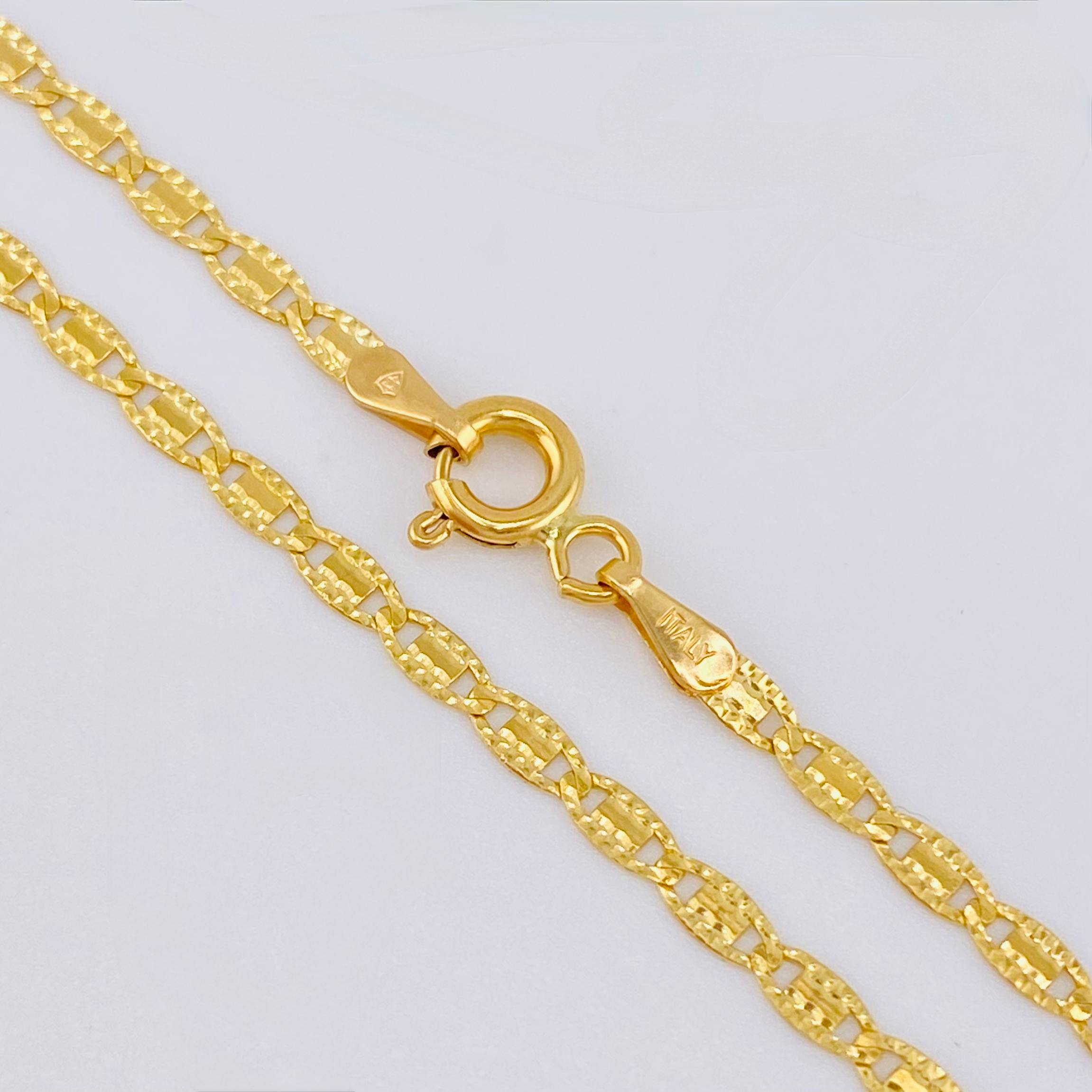 Cadena Plano Escamado 3.05gr / 15 3/4 in / 2.1mm Oro Amarillo +3 18K ©