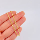 Cadena Plano Escamado 3.05gr / 15 3/4 in / 2.1mm Oro Amarillo +3 18K ©