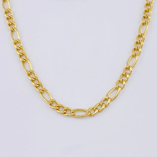 Figaro Chain 9.35gr / 25 in / 3.7mm Yellow Gold +1 18K ©