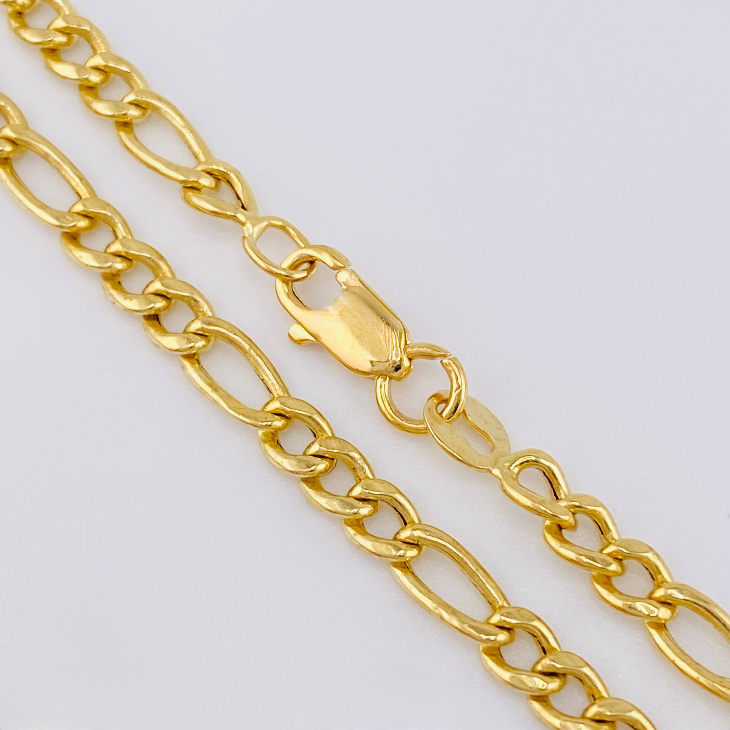 Cadena Figaro 9.35gr / 25 in / 3.7mm Oro Amarillo +1 18K ©