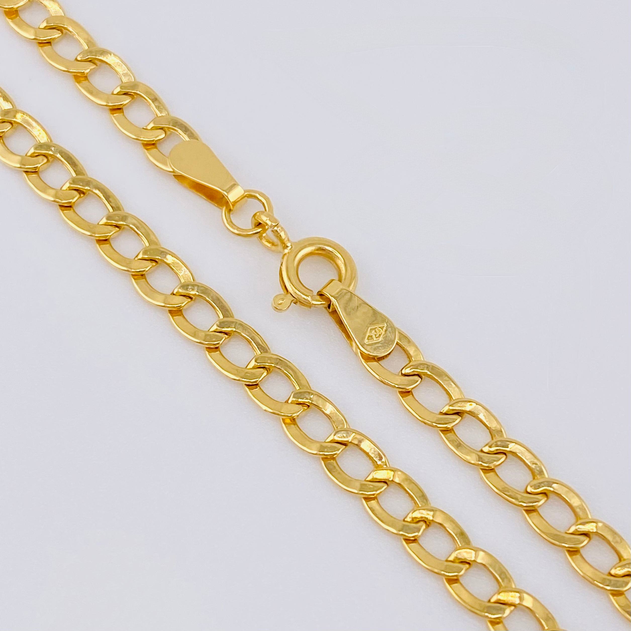 Cadena Cubana 4.7gr / 19 3/4 in / 3.45mm Oro Amarillo +1 18K ©
