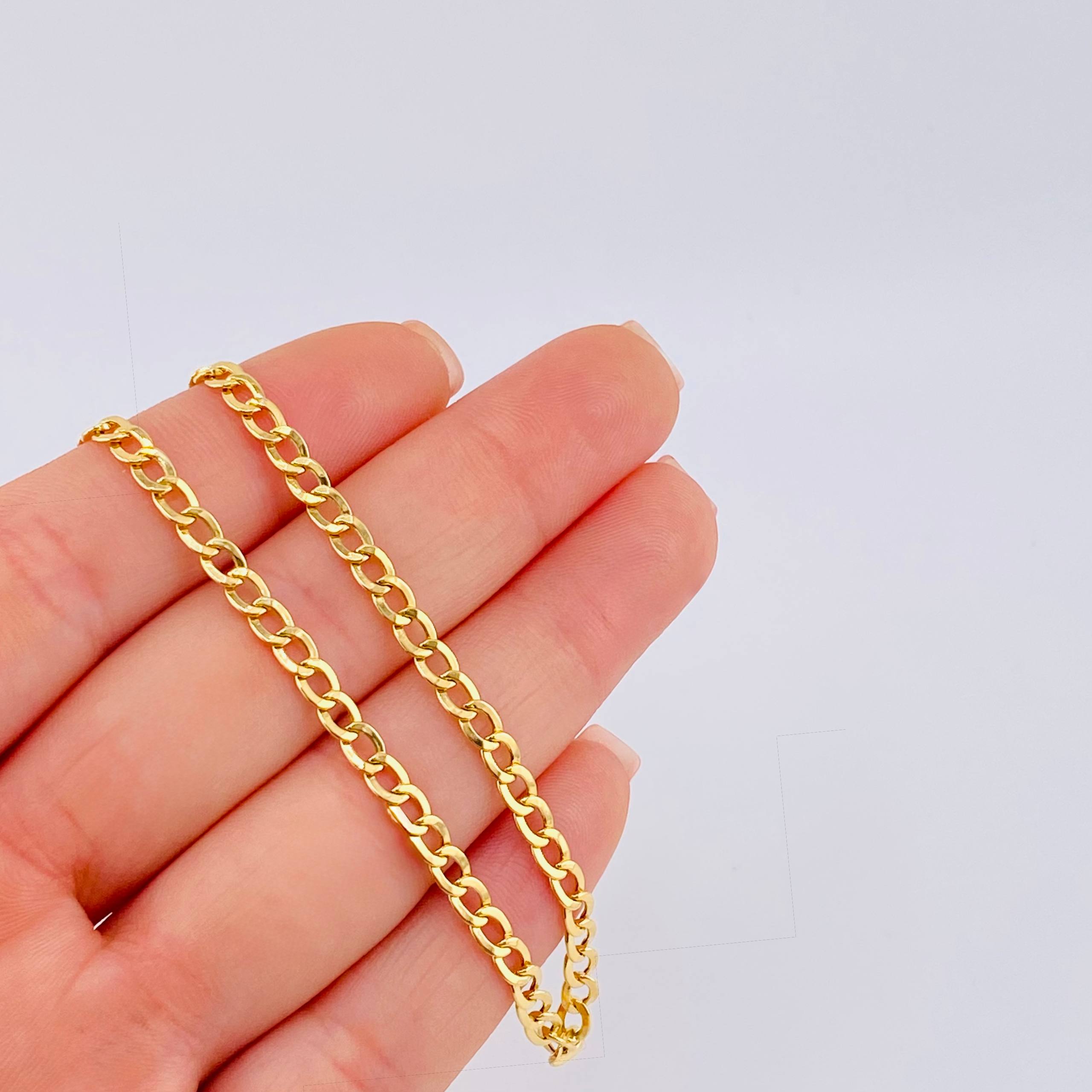 Cadena Cubana 4.8gr / 19 3/4 in / 3.5mm Oro Amarillo +1 18K *