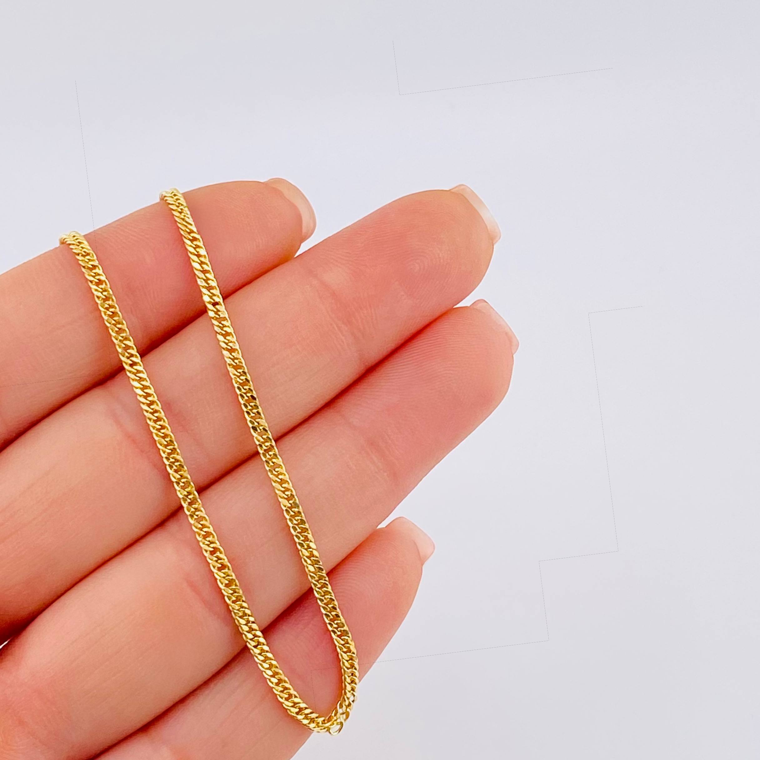 Cadena Cubana Reticulada 3.15gr / 23 1/2 in / 2mm Oro Amarillo +3 18K ©