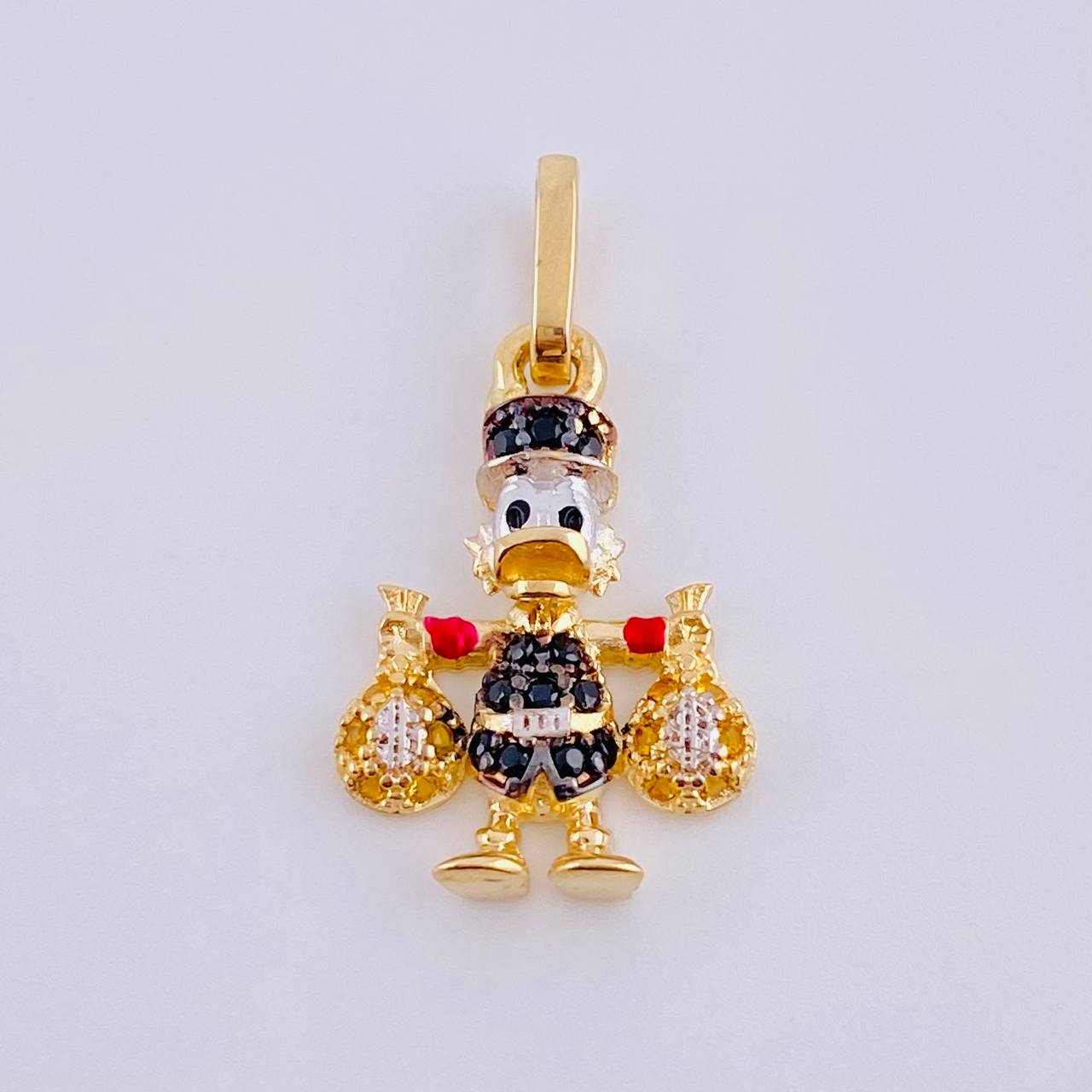 Dije Pato Bolsa Dinero 1.65gr / 1 in / Oro Amarillo 18K *