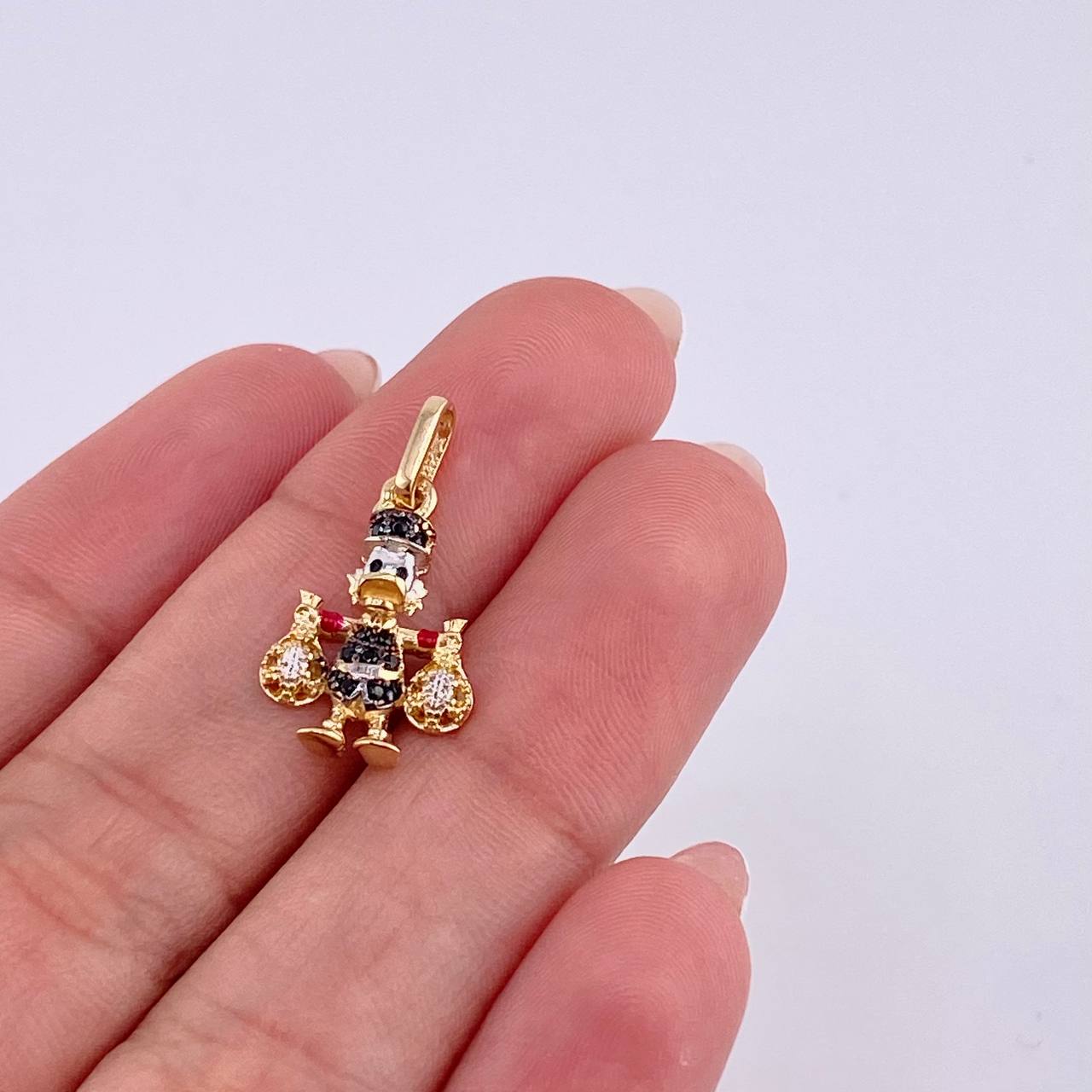 Dije Pato Bolsa Dinero 1.65gr / 1 in / Oro Amarillo 18K *