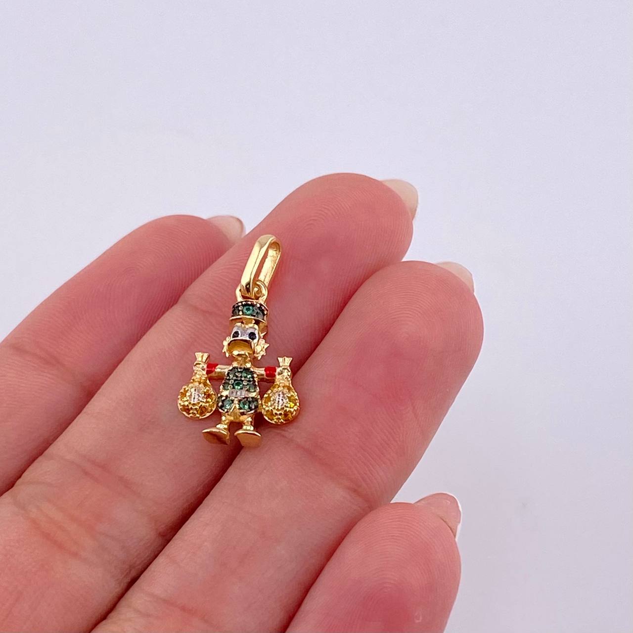 Dije Pato Bolsa Dinero 1.5gr / 1 in / Oro Amarillo 18K