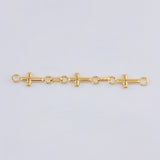 Herraje Retazo Cruces 0.7 g / 1 1/2 in Oro Amarillo 18K