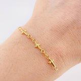 Herraje Retazo Cruces 0.7 g / 1 1/2 in Oro Amarillo 18K
