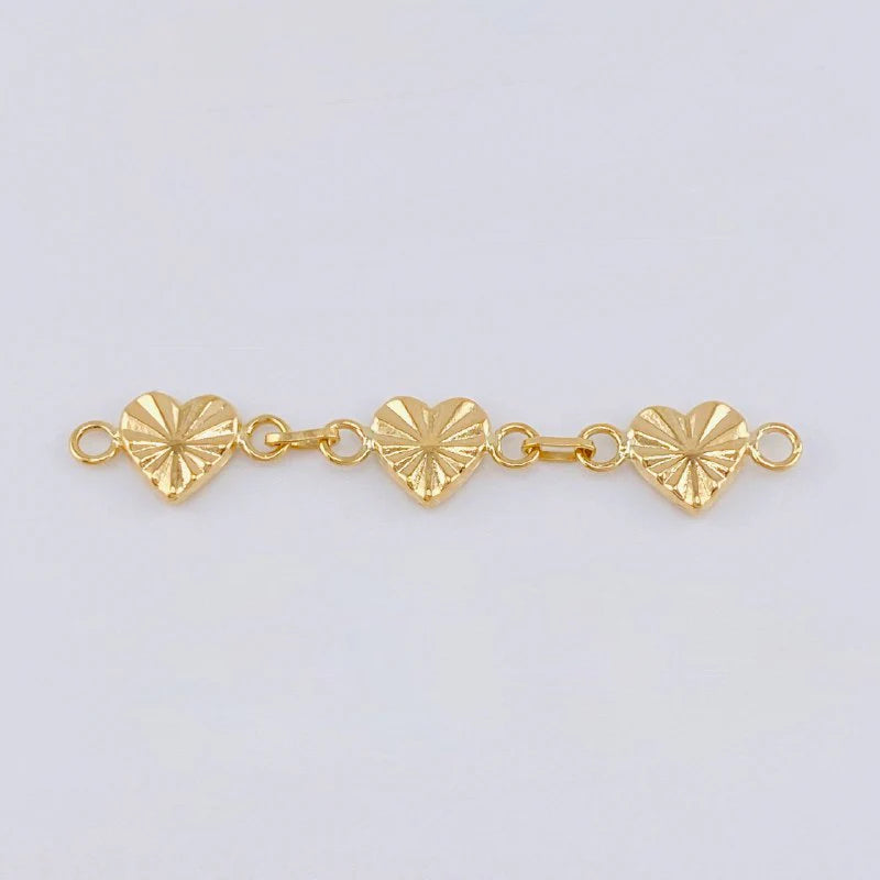 Herraje Retazo Corazón Diamantado 1.5 g / 1 3/4 in Oro Amarillo 18K