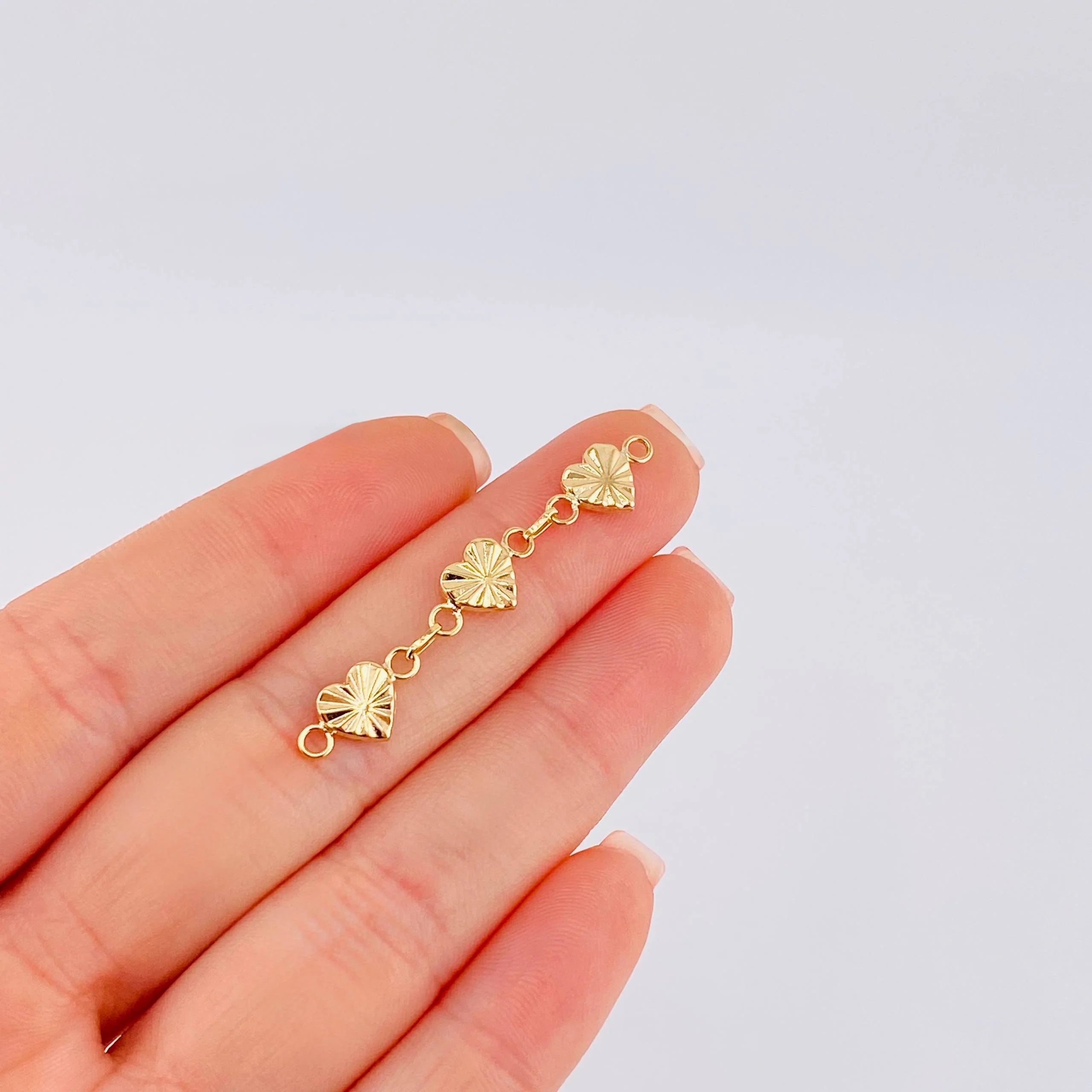 Herraje Retazo Corazón Diamantado 1.5 g / 1 3/4 in Oro Amarillo 18K