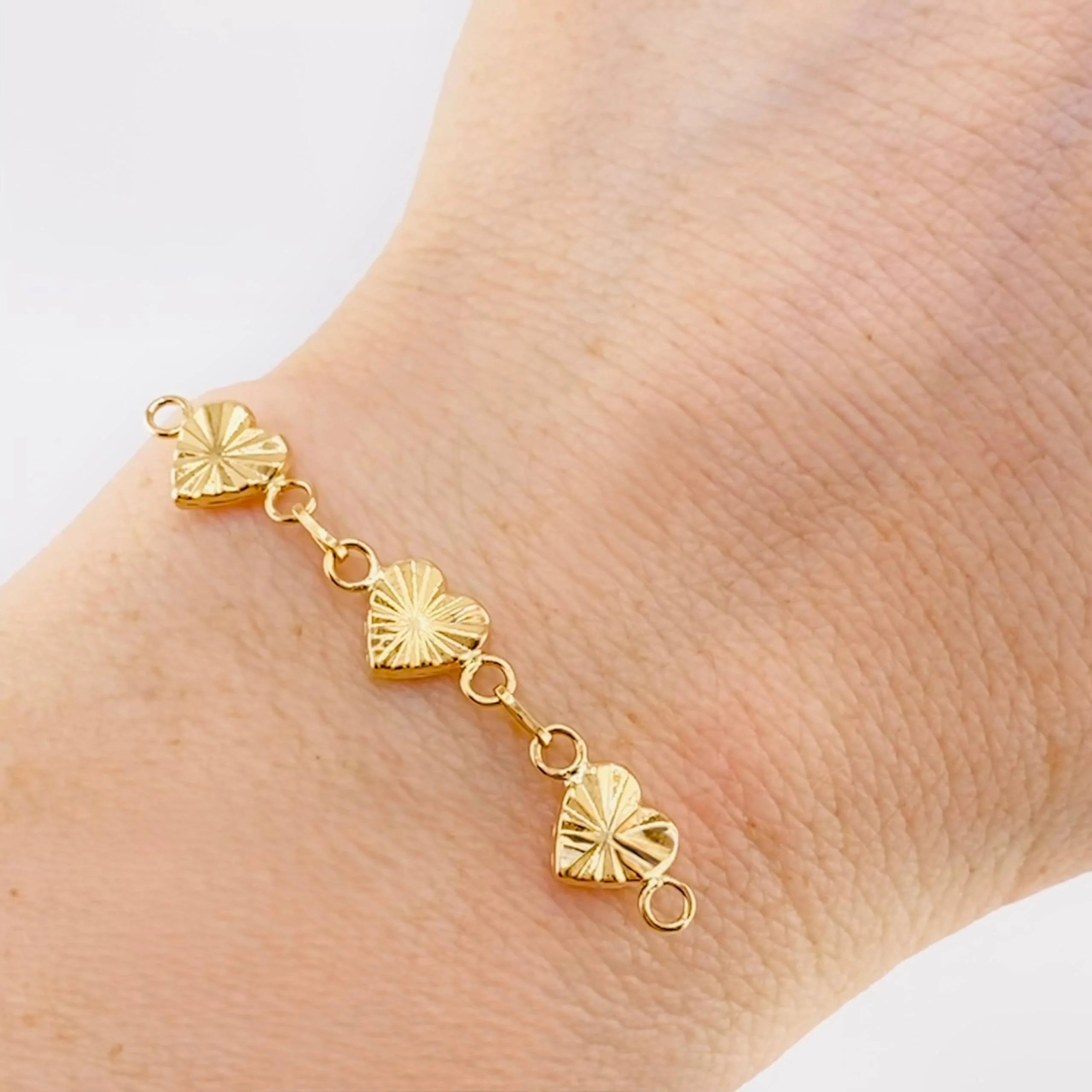 Herraje Retazo Corazón Diamantado 1.5 g / 1 3/4 in Oro Amarillo 18K