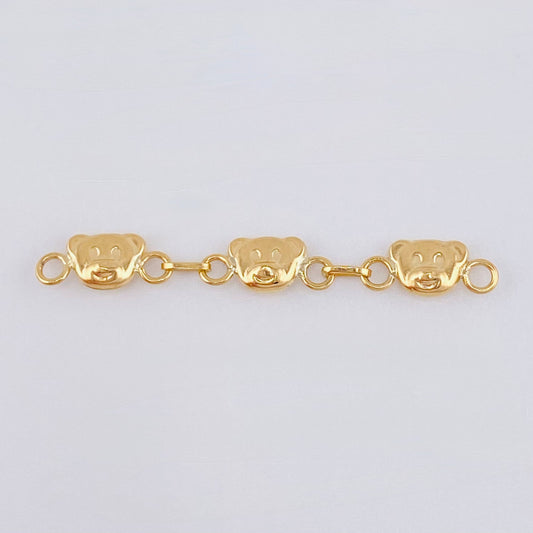 Charm Scrap Bear Face 0.85gr / 1 1/2 in / 18K Yellow Gold ©