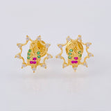 Virgin Guadalupe Stud Earrings 1.3 g / 1/2 in 18K Yellow Gold