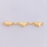 Herraje Retazo Corazones Bordeados 0.85 g / 1 1/2 in Oro Amarillo 18K