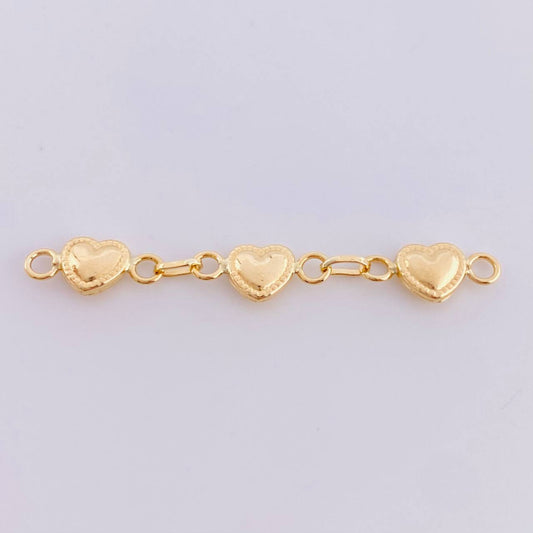 Charm Bordered Hearts Strip 0.85 g / 1 3/4 in 18K Yellow Gold