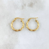 Hoop Earrings Lupe 1.55gr / 2cm / Dotted 18K Yellow Gold ©