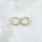 Candongas Doble Carril 1.3gr / 1.1cm / Circones Blancos Oro Amarillo 18K ©