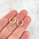 Candongas Doble Carril 1.3gr / 1.1cm / Circones Blancos Oro Amarillo 18K ©