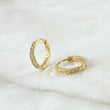 Candongas Doble Carril 1.35gr / 1.1cm / Circones Blancos Oro Amarillo 18K ©