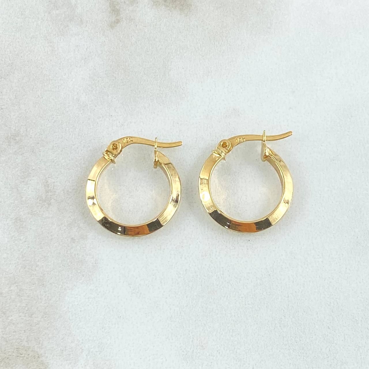 Candongas Clau 1.85gr / 2.5cm / Lisas Oro Amarillo 18K ©