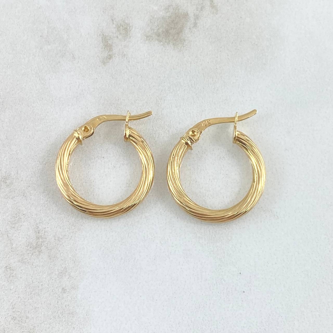 Hoop Earrings Lore 1.9gr / 2cm / Twisted 18K Yellow Gold *