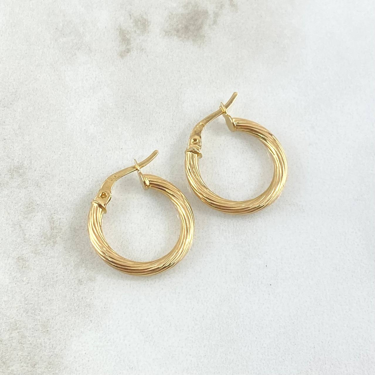 Hoop Earrings Lore 1.9gr / 2cm / Twisted 18K Yellow Gold *
